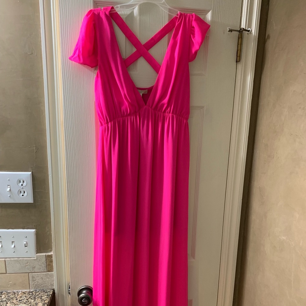 Gianni bini hot pink maxi dress SMALL